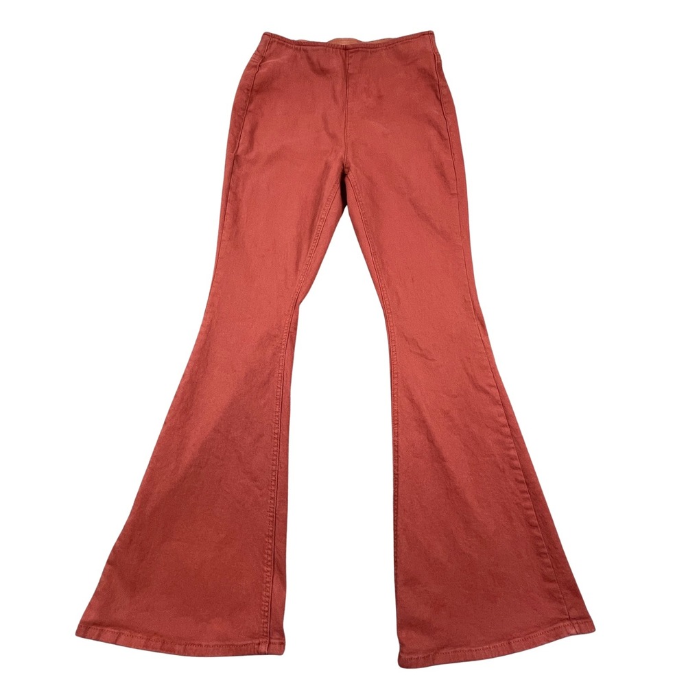 Rock & Roll Womens 27x32 Bargain Bell Pull On Flare Pants Rust Red Western Boho
